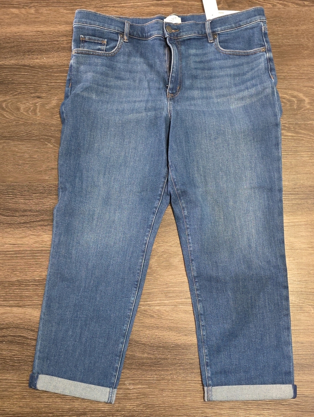 LOFT Blue Boyfriend Cropped Ankle Jeans